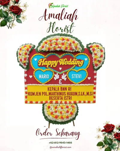 Karangan Papan Bunga Pernikahan di Ambarketawang